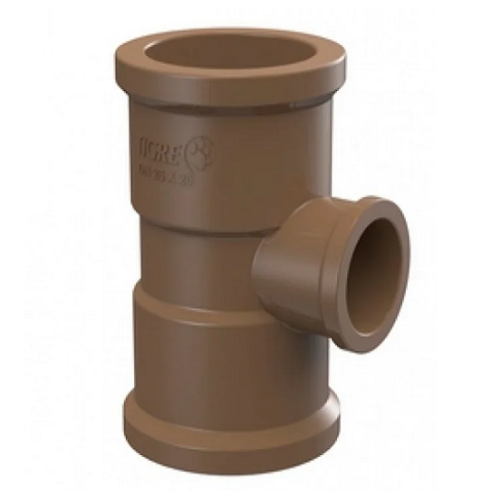 Tê Marrom Soldável de Redução de 90° com 50 x 25mm Tigre